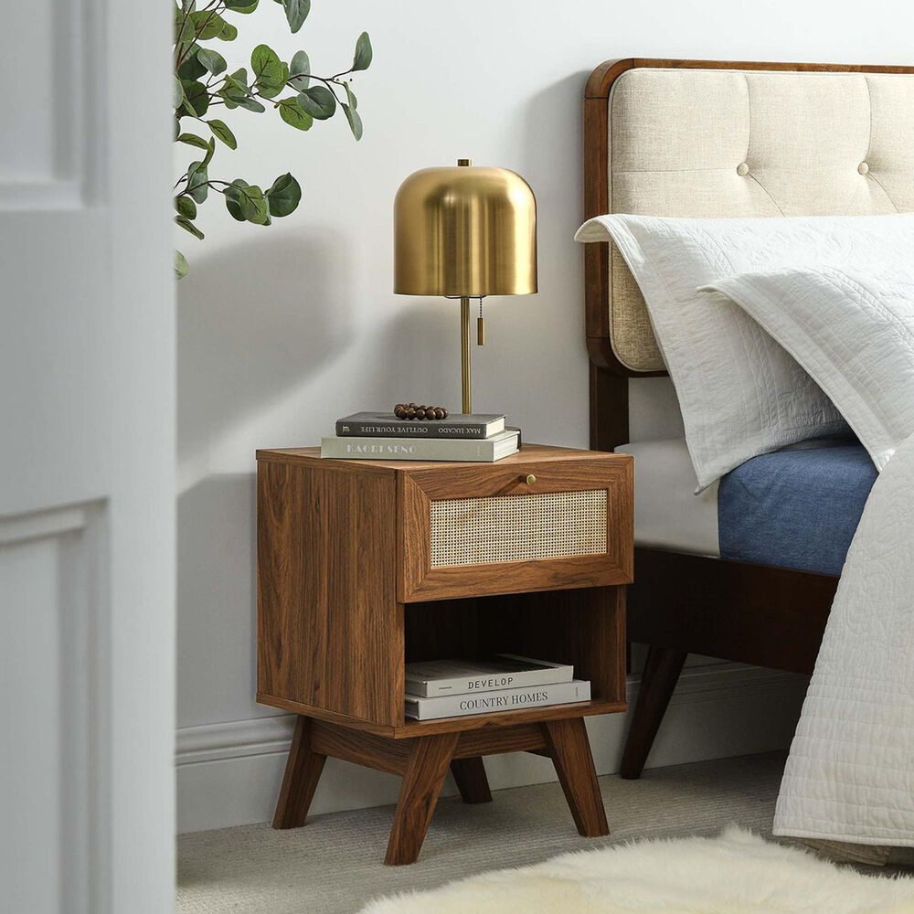 Modway Soma 1 Drawer and 1 Shelf Nightstand in Walnut, , large