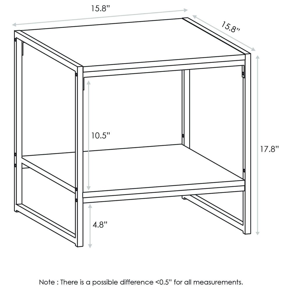 HOMLUX 2-Tier End Table in Americano and Black, , large