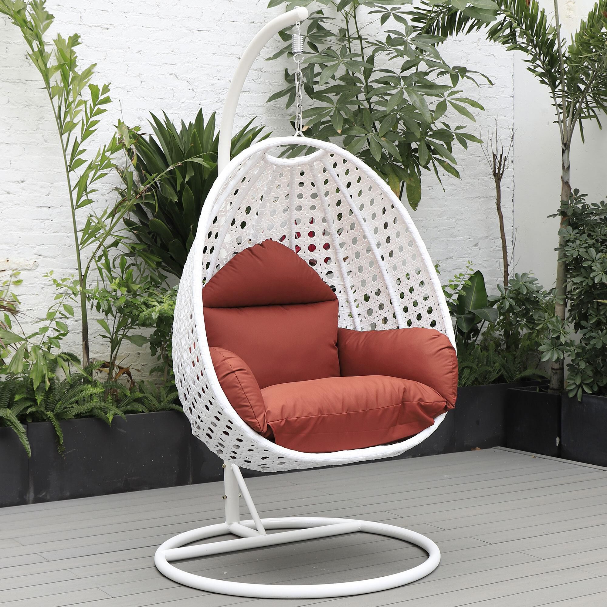 White hanging clearance egg chair indoor