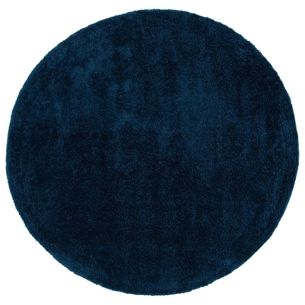 Safavieh August Shag AUG553M 6"7" Round Navy Area Rug, , large