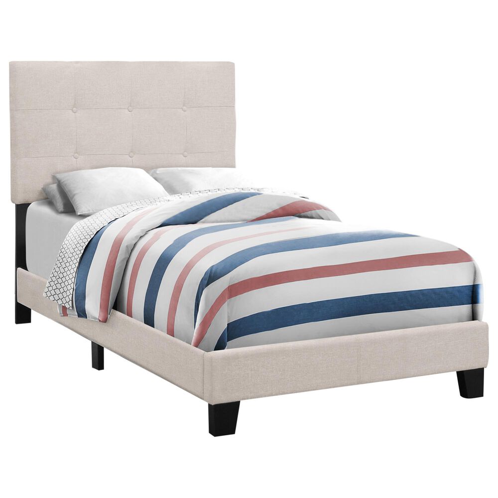 Monarch Specialties Twin Bed in Beige, , large