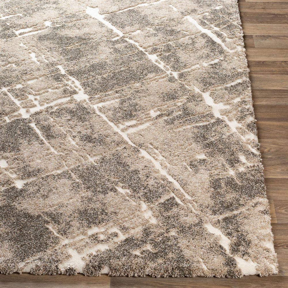 Surya Tuscany TUS-2300 White, Light Beige and Dark Brown 7&#39;10&quot; Square Area Rug, , large