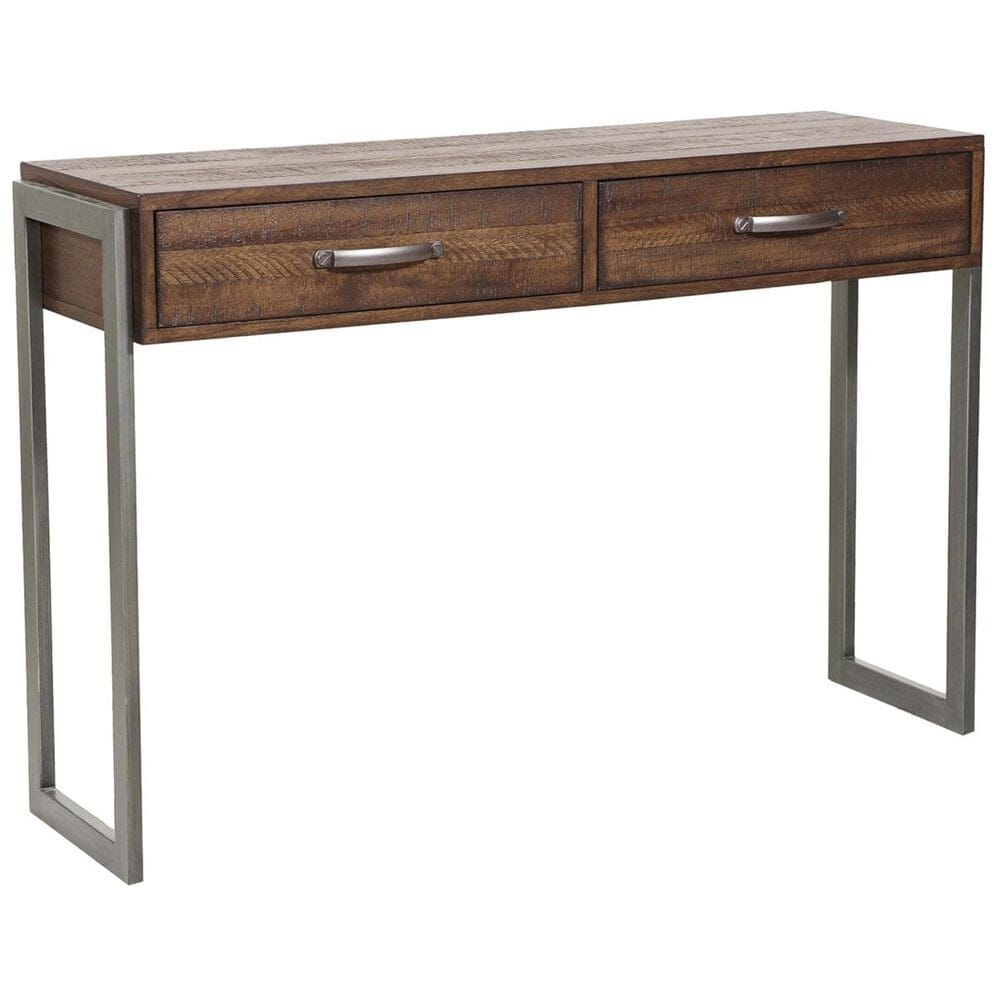 Accentric Approach Accentric Accents Storage Console Table in Rustic Brown, , large