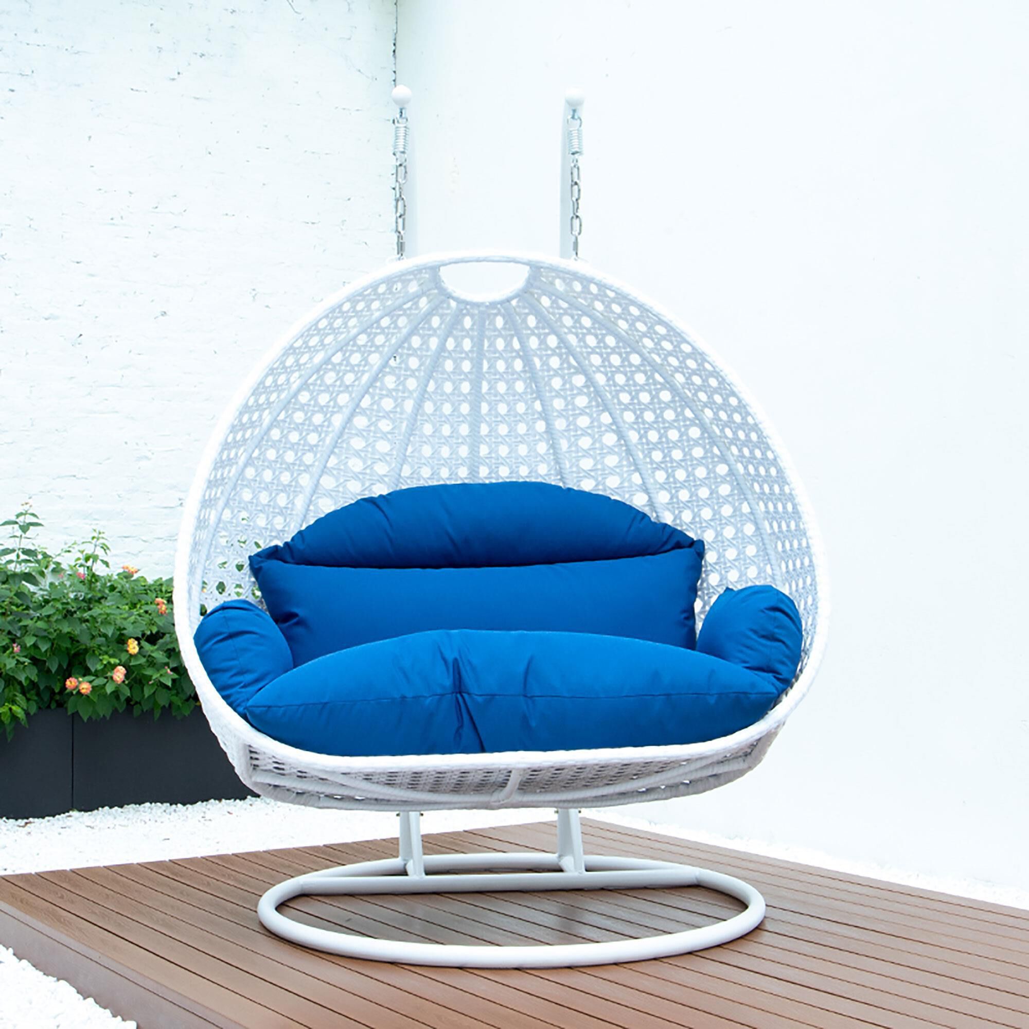 Blue egg chair best sale
