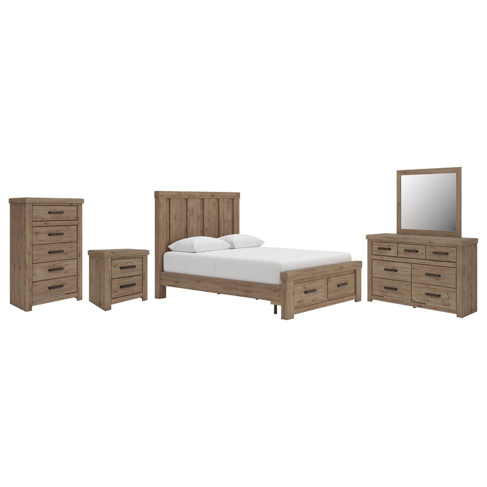 Ashley 5-PIECE QUEEN PANEL STORAGE BEDROOM SET, , large