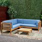 Noble House Oana 4-Piece Patio Sectional Set with Blue Cushion in Teak Brown, , large