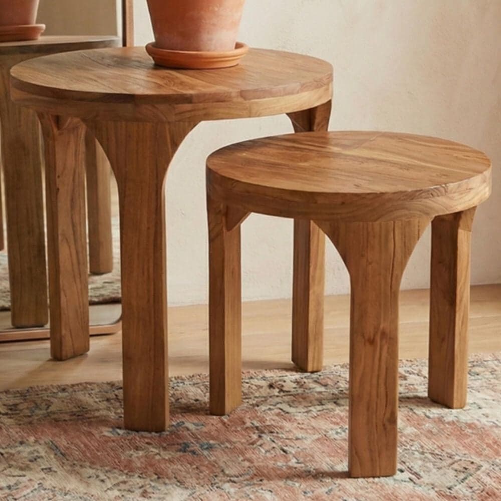 Bassett Mirror Company Paige 2-Piece Bunching End Table in Natural, , large