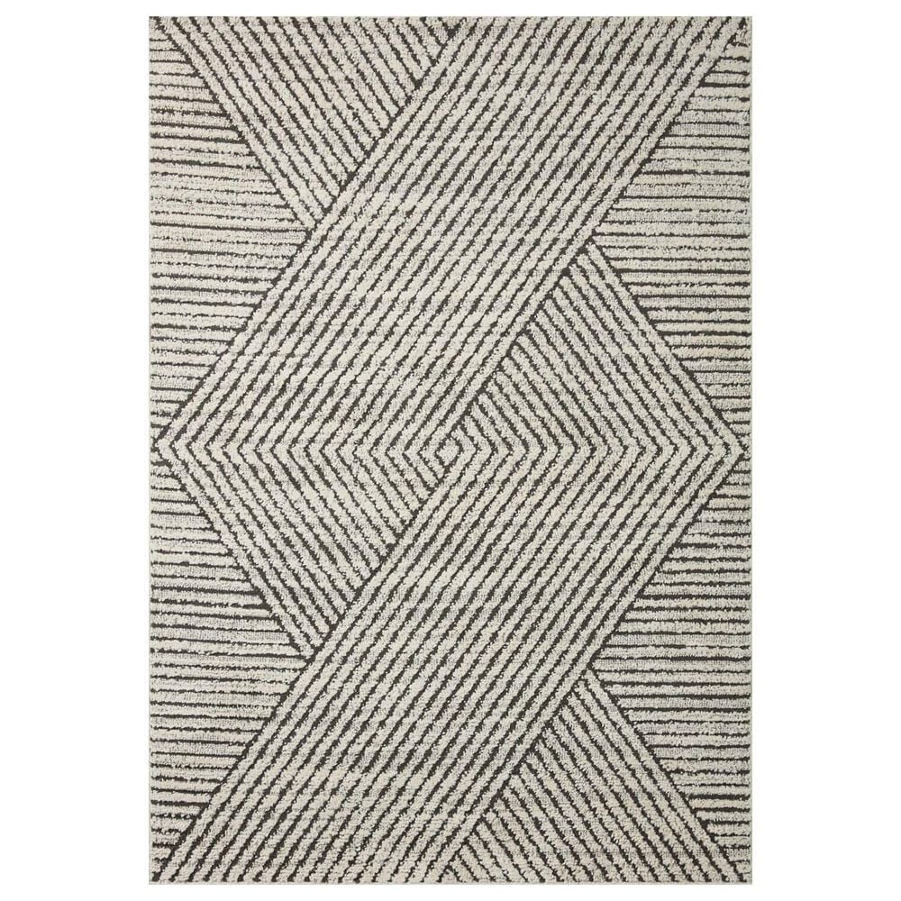 Loloi II Fabian FAB-06 2"7" x 4" Charcoal and Ivory Area Rug, , large