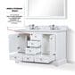 Lexora Home Dukes 48" Double Bathroom Vanity in White with 2 cm White Carrara Marble Top and Rectangular Sinks, , large