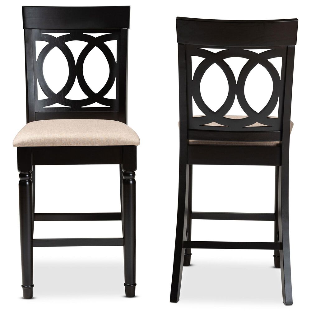 Baxton Studio Verina Counter Stool in Espresso Brown (Set of 2), , large