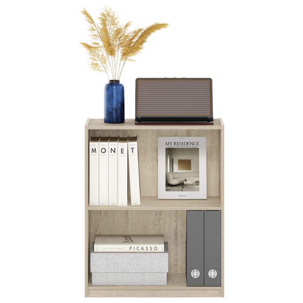 HOMLUX 2-Tier Open Shelf Bookcase in Metropolitan Pine, , large