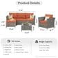 HOMLUX 6-Piece Patio Conversation Set in Orange Red, , large