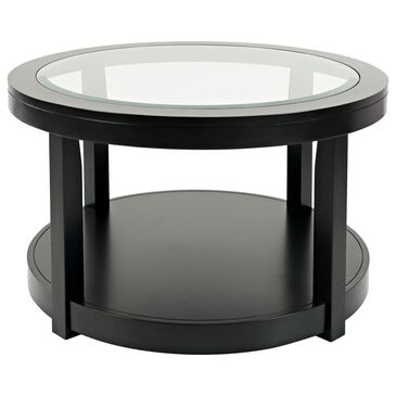 Waltham Urban Icon Round Cocktail Table in Polished Black, , large