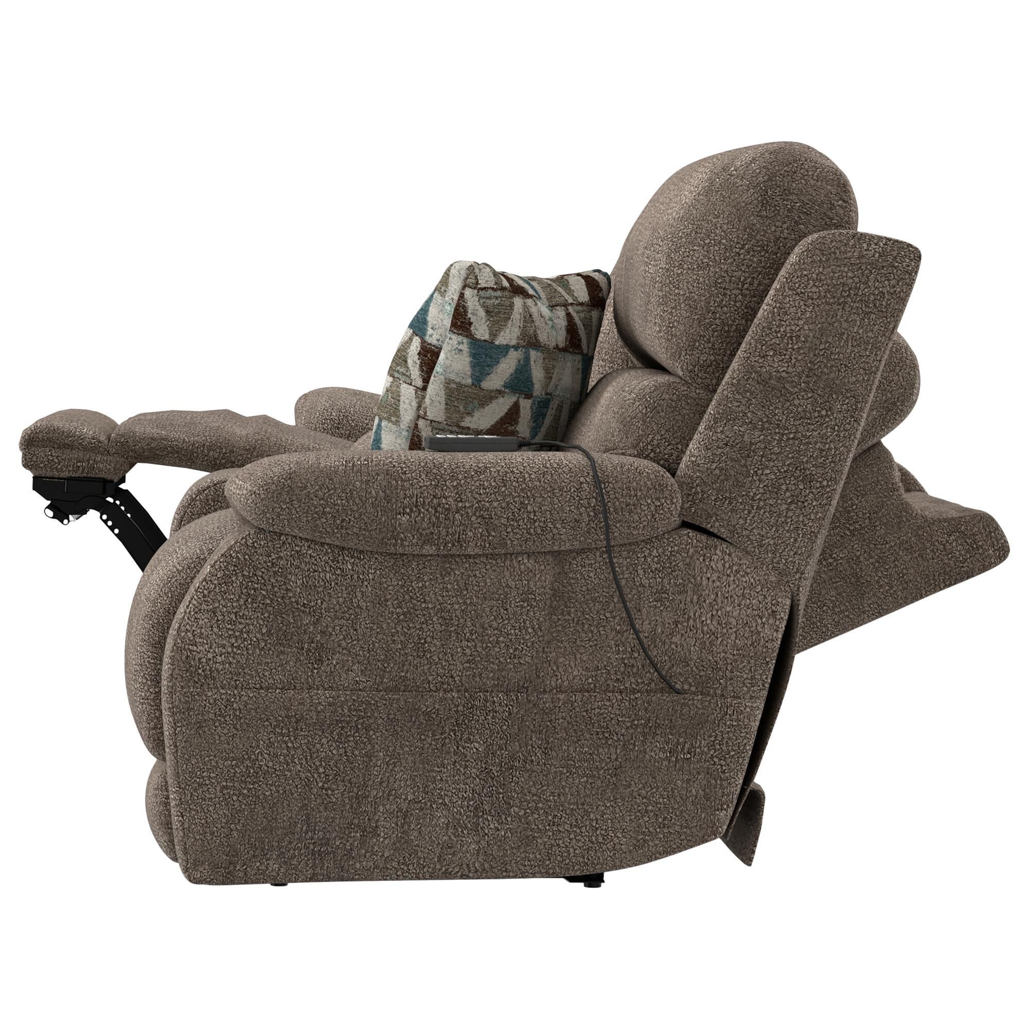 Hartsfield Joya Power Reclining Console Loveseat in Mushroom