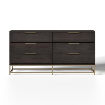 37B Artezia Rebel 6-Drawer Dresser in Brushed Gold and Charcoal Grey, , large