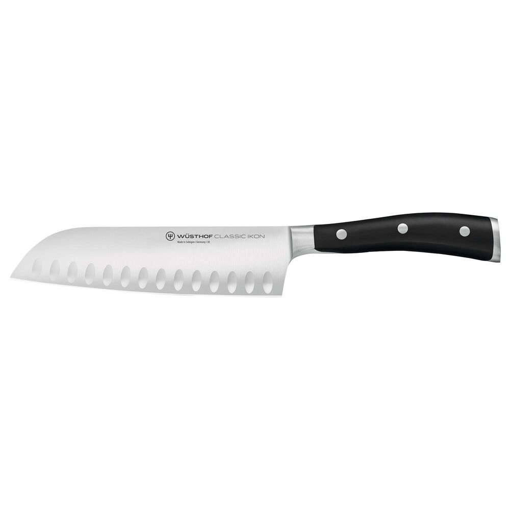 Wusthof Classic Ikon 7" Santoku Knife in Stainless Steel and Black, , large