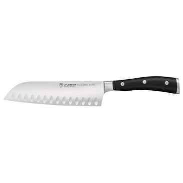 Wusthof Trident Classic Ikon 7" Santoku Knife in Stainless Steel and Black, , large