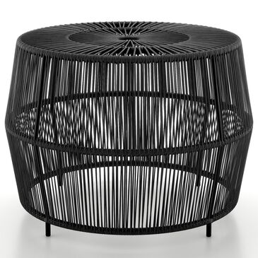 Furniture of America Meja Round Patio Coffee Table in Black, , large