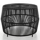 Furniture of America Meja Round Patio Coffee Table in Black, , large