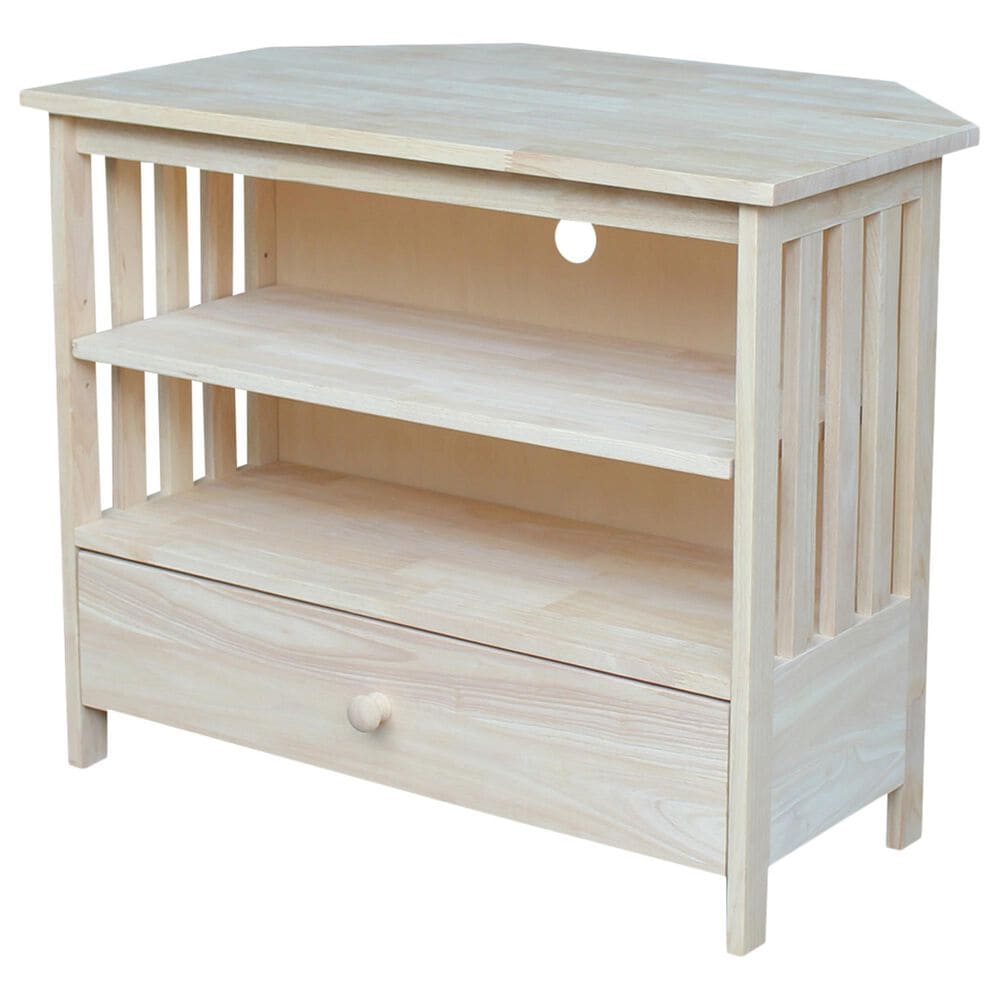 International Concepts Mission 35" Corner TV Stand in Unfinished, , large