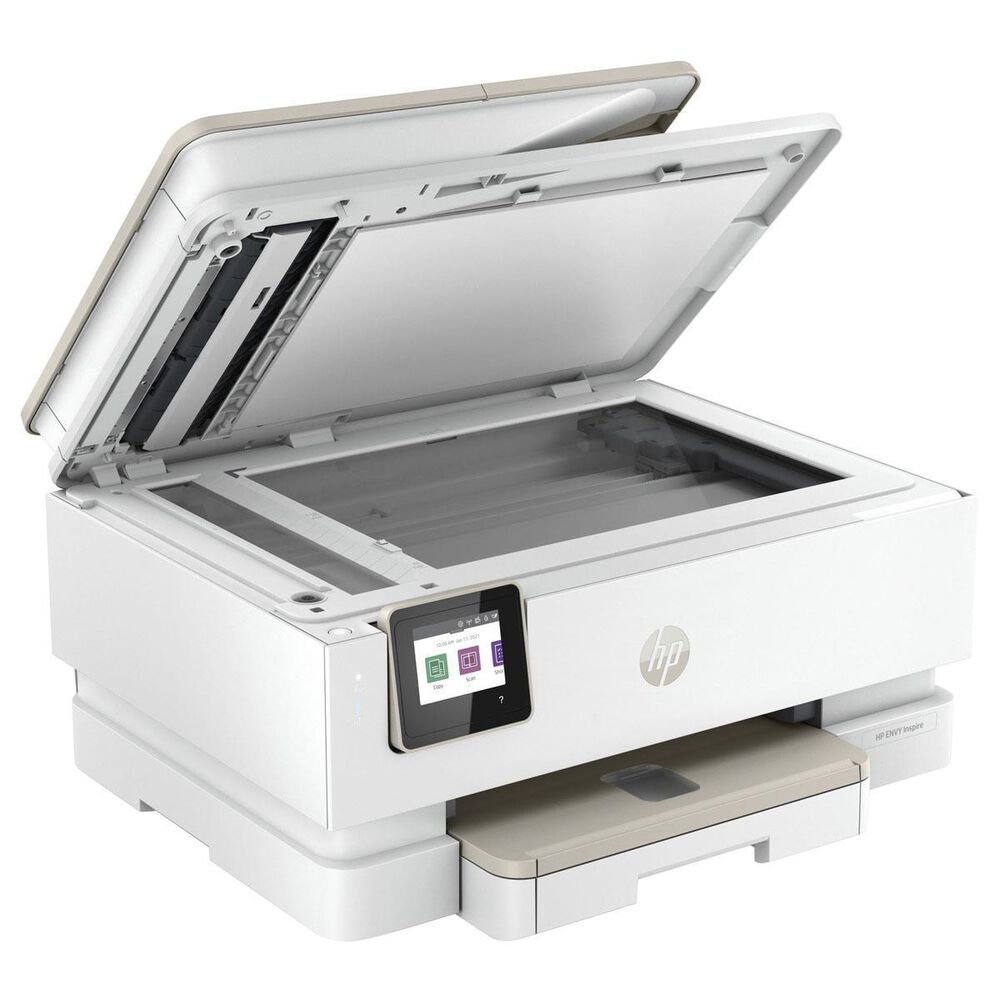 HP ENVY Inspire 7955e Wireless All-In-One Inkjet Printer with 3 months of Instant Ink included with HP+ - White &amp; Sandstone, , large