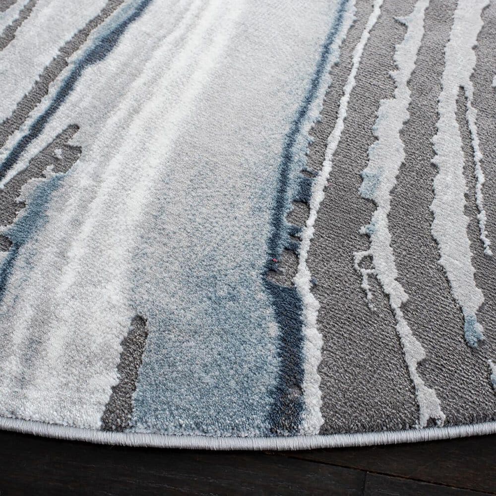 Safavieh Craft CFT845M 6&#39;7&quot; Round Blue and Grey Area Rug, , large