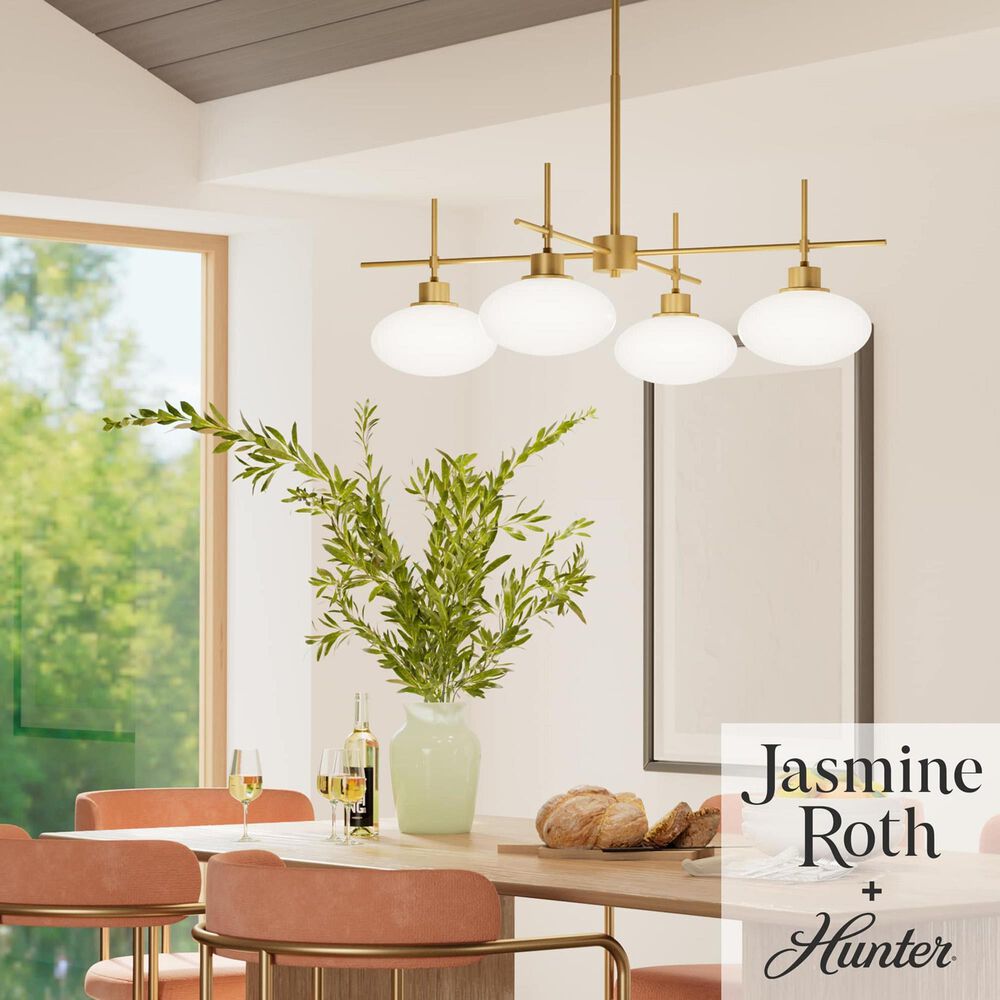 Hunter Getty Jasmine Roth 4-Light Chandelier in Luxe Gold, , large
