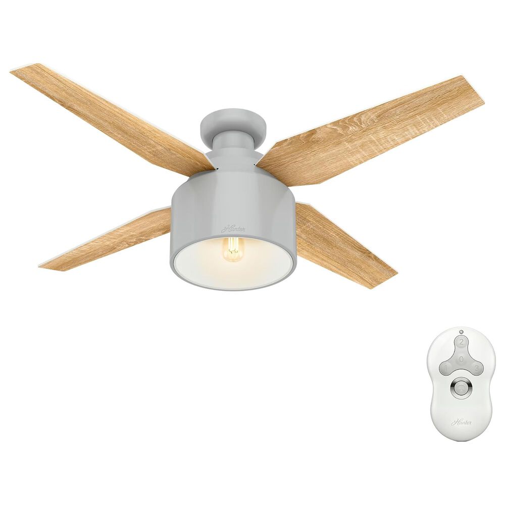 Hunter Cranbrook Low Profile 52&quot; Ceiling Fan with Light in Dove Grey, , large