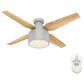 Hunter Cranbrook Low Profile 52" Ceiling Fan with Light in Dove Grey, , large