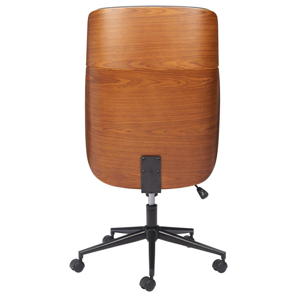 Zuo Modern Flex High Back Office Chair with Black Faux Leather in Black and Walnut, , large