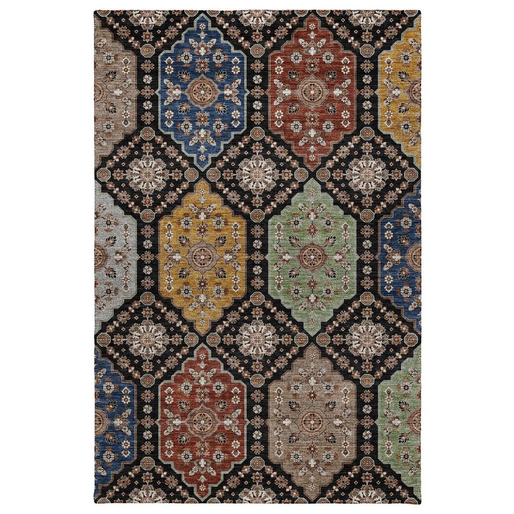 Dalyn Rug Company Silk Road Black, Ivory, Paprika, Sage, Gold and Gray 8" x 10" Area Rug, , large