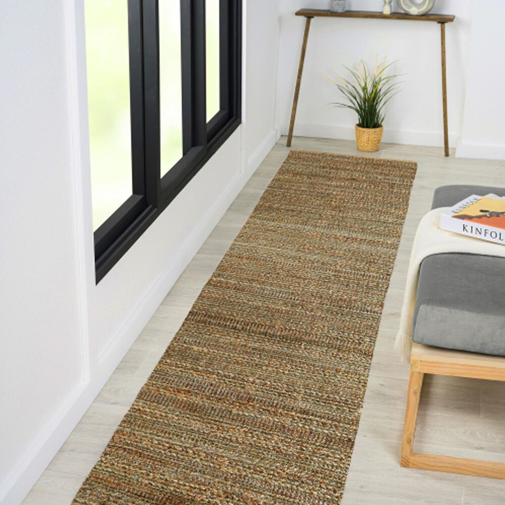 L&amp;R Resources Natural Fiber Smoke Green 2'6" x 7'9" Runner, , large