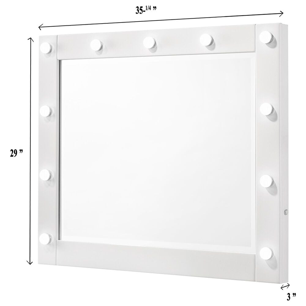 Crown Mark Avery Vanity Set with Stool in White, , large