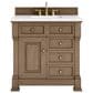 James Martin Vanities Brookfield 36" Single Bathroom Vanity in Pecan with 3 cm White Zeus Quartz Top and Rectangular Sink, , large