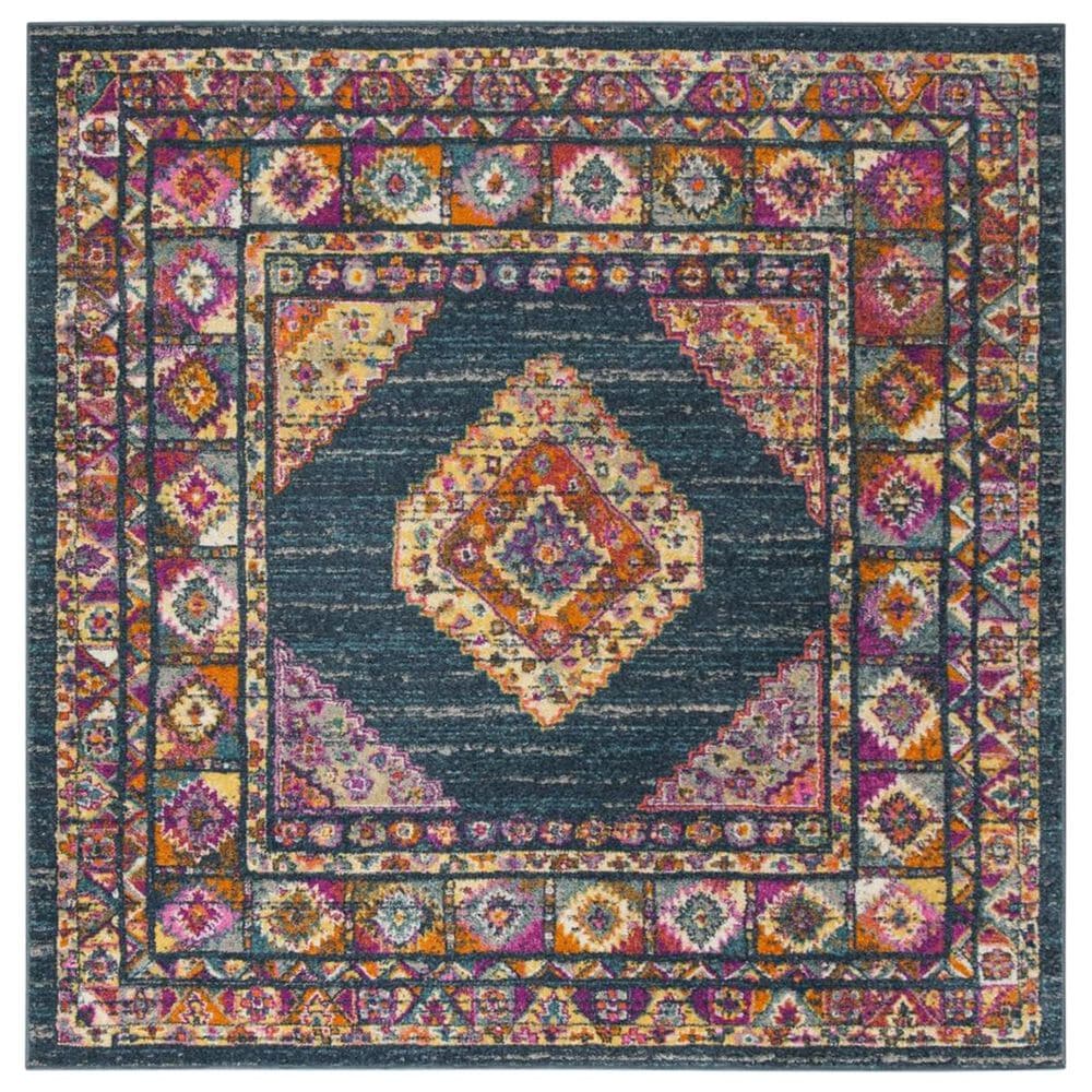 Safavieh Madison MAD133C 5"1" Square Blue and Fuchsia Area Rug, , large