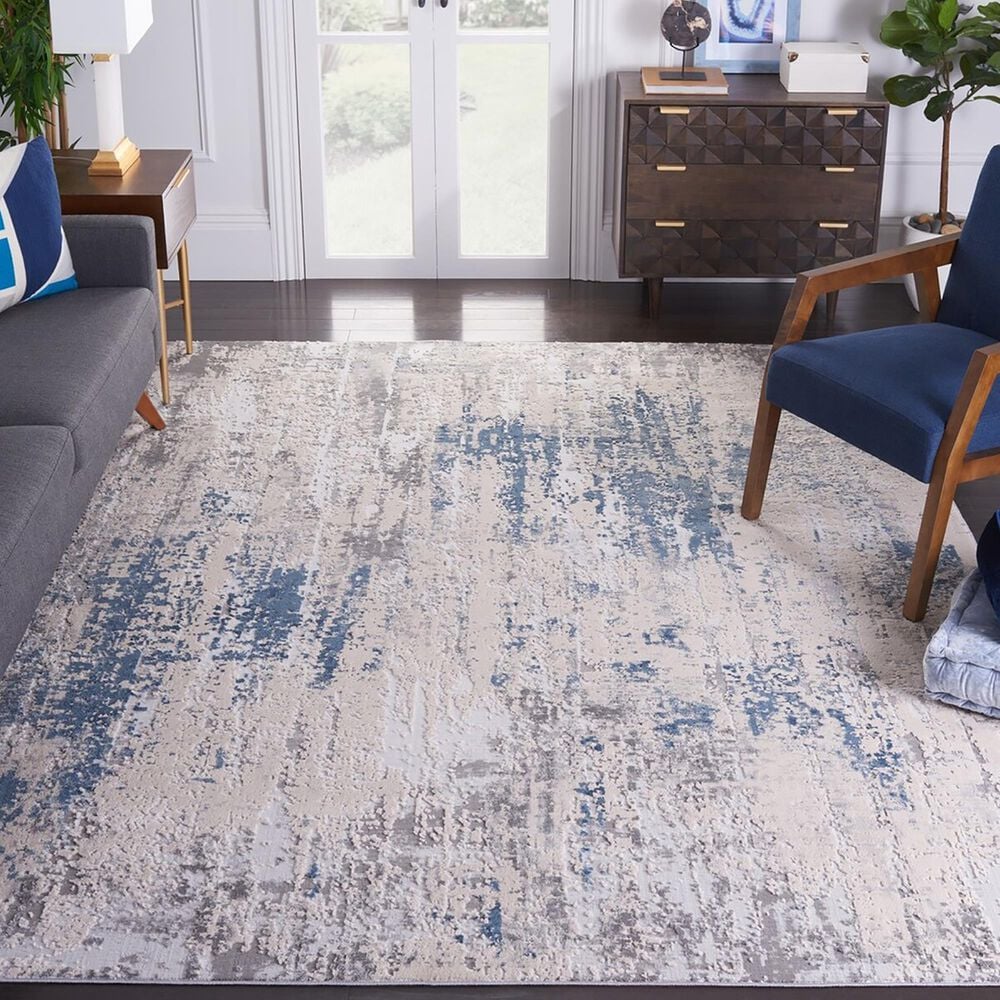 Safavieh Invista INV486F 8&#39; x 10&#39; Grey and Blue Area Rug, , large