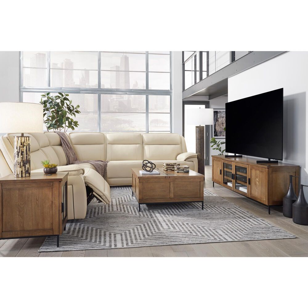 Ashley Double Deal 5-Piece Power Symmetrical Reclining Sectional in Almond, , large