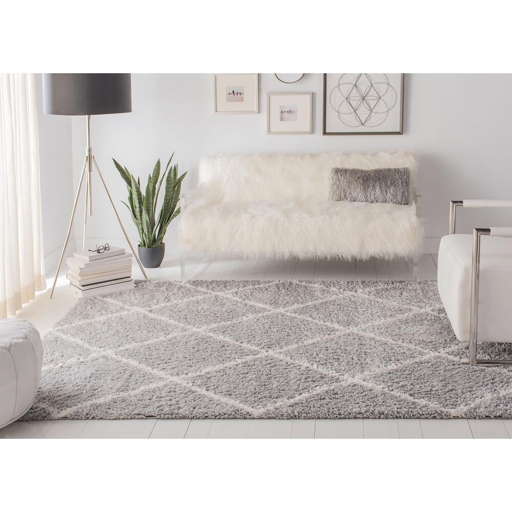 Safavieh Parma Shag PMA515G 6&#39; x 9&#39; Grey and Cream Area Rug, , large