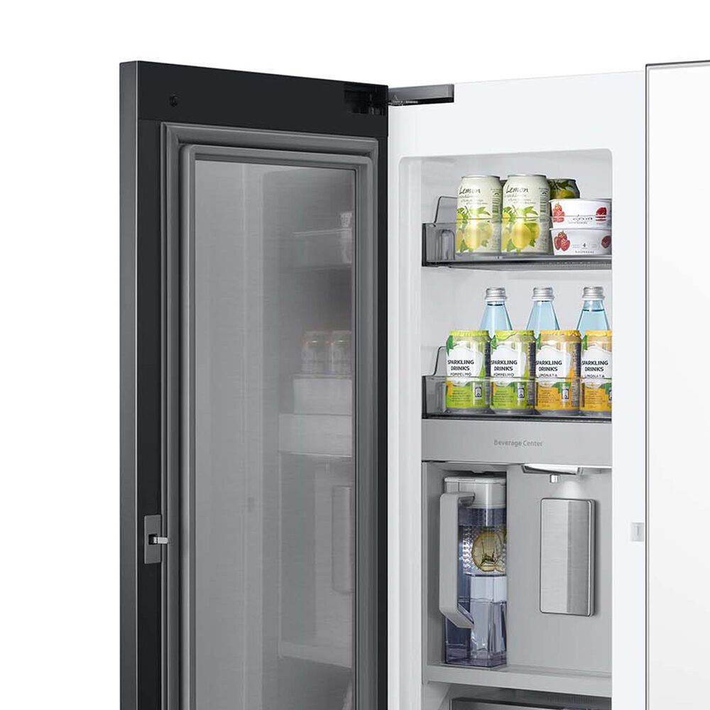 Samsung 30 Cu. Ft. Bespoke 3-Door French Door Refrigerator in White and Charcoal Glass, , large