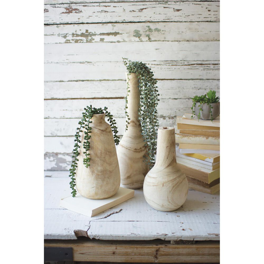 Kalalou Tall Wood Vases &#40;Set of 3&#41;, , large