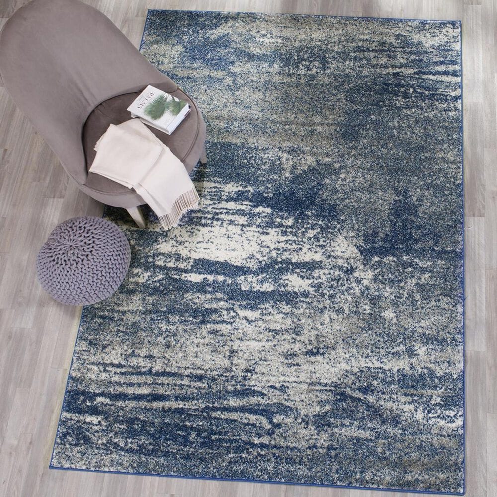 Safavieh Evoke EVK272A-5 5"1" x 7"6" Navy/Ivory Area Rug, , large