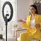 Camera Accessories 18" Foldable Ring Light with Adjustable Stand and Remote Control in Black, , large