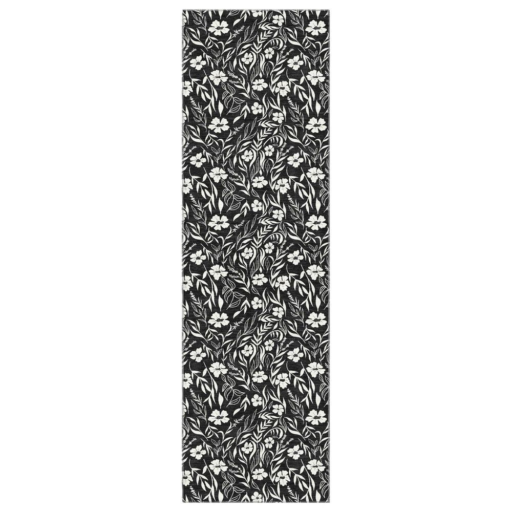 Dalyn Rug Company Soft Essentials Floral Black 2"3" x 7"6" Indoor/Outdoor Runner, , large