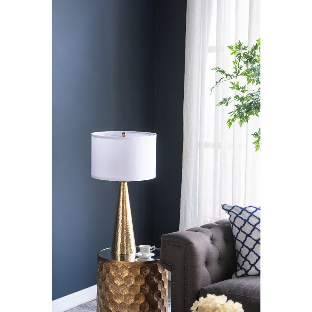 A&amp;B Home Cone Table Lamp with Collapsible Shade in Gold, , large