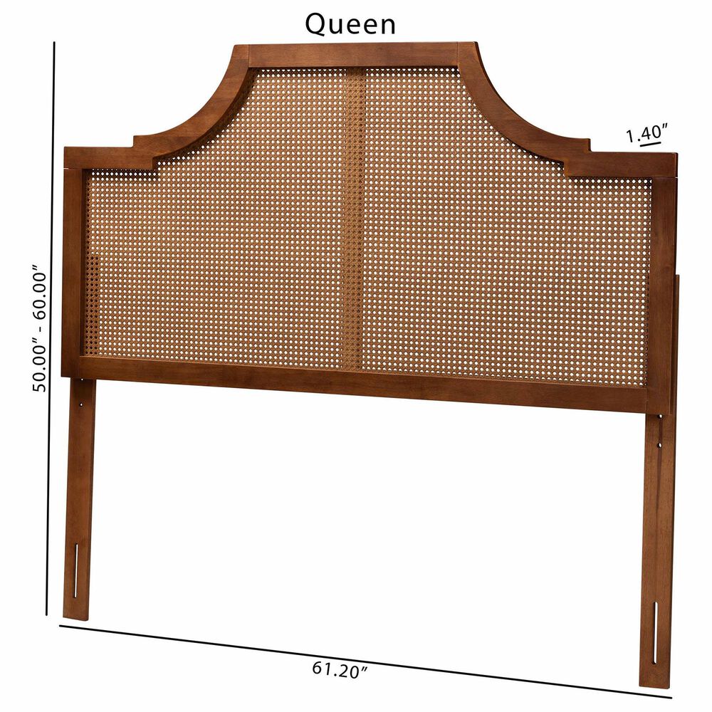Baxton Studio Risha King Panel Headboard in Ash Walnut, , large