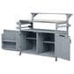 HOMLUX 53" Outdoor Kitchen Island in Grey Blue and Stainless Steel, , large