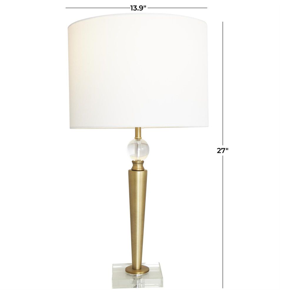 Maple and Jade Inverted Cone Table Lamp in Gold and Clear, , large