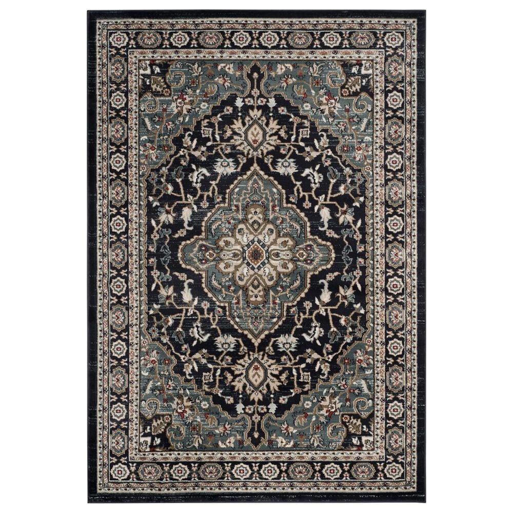 Safavieh Lyndhurst 6" x 9" Anthracite and Teal Area Rug, , large