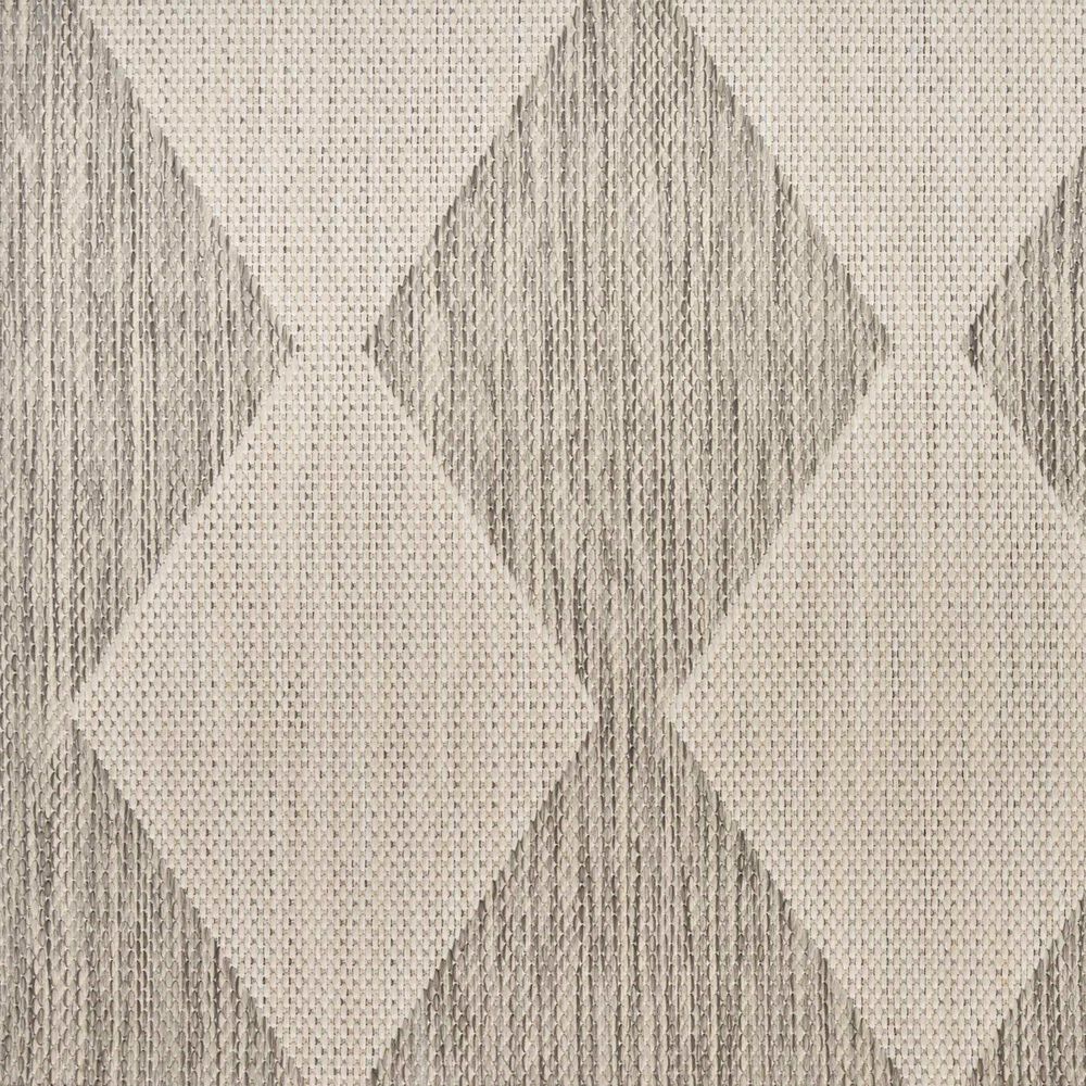 Nourison Positano Geometric Light Grey 5&#39; x 7&#39; Indoor/Outdoor Area Rug, , large