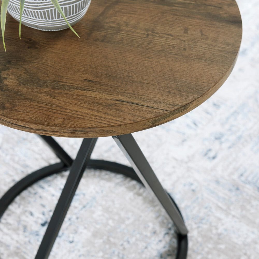 Ashley Cassbryn 3-Piece Occasional Table Set in Brown and Sleek Black, , large